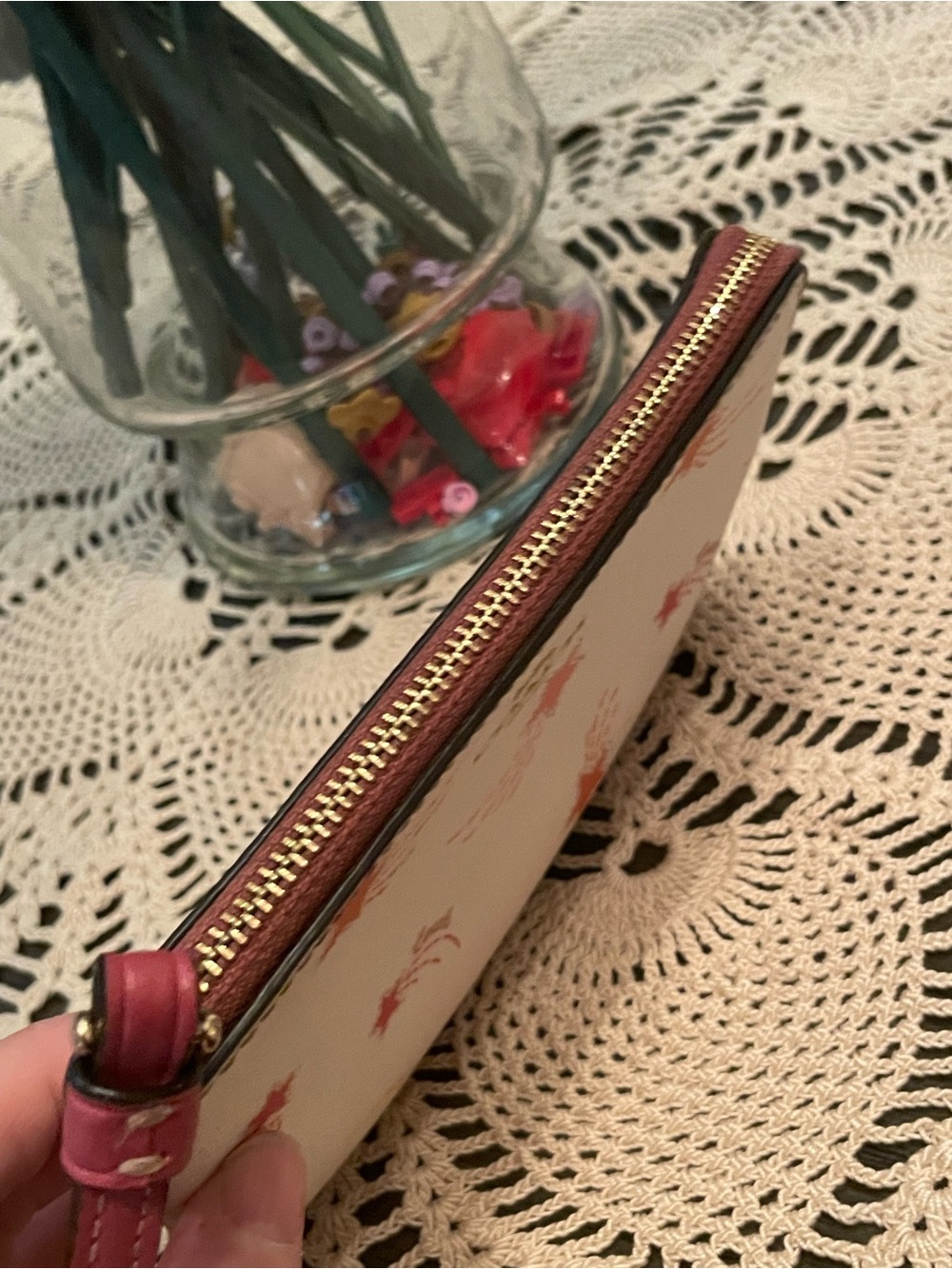 Coach Corner Zip Wristlet features a playful shooting star print - Picture 3 of 7